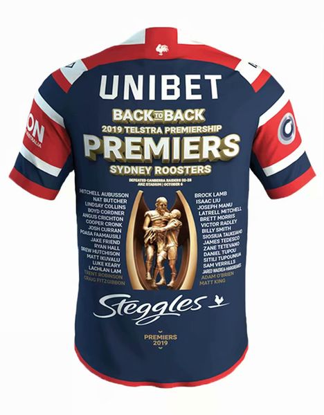 

новые 2018 2019 2020 sydney roosters регби майки nrl регби лига джерси 19 20 рубашки, Black