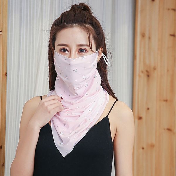 

outdoor half face mask windproof dust-proof sunshade ice silk neck cover protector masks scarf new, Black