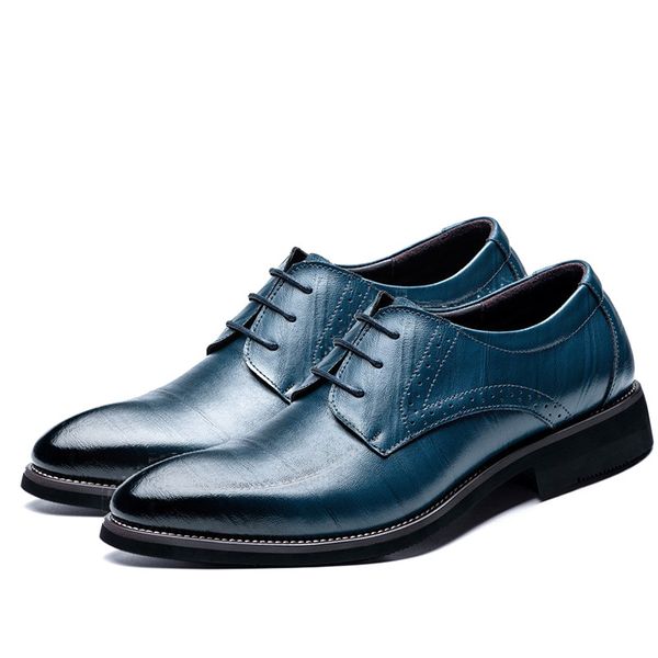 

large size 37-48 oxfords leather men's shoes fashion casual pointed formal business male wedding dress shoes, Black