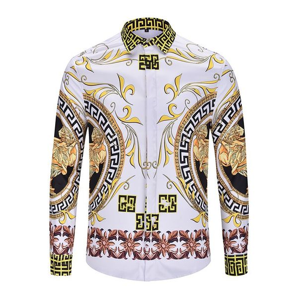 

mens versace мужская мода дизайнер осень роскошный 3d цифровой печатные футболки свободного покроя с отложным воротником тис мода дизайнер т, White;black