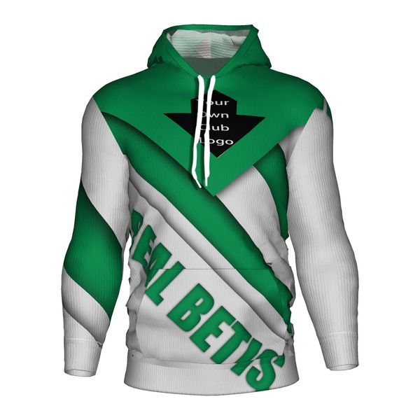 

2018 2019 real betis soccer soccer jersey football 3d hoodie sweatshirt real betis balompie tracksuit kit kids football hoodies, Black