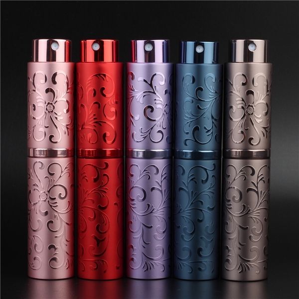 

wholesale portable refillable perfume atomizer bottle 10ml glass bottle aluminum flower cover european usa selling perfume bottles