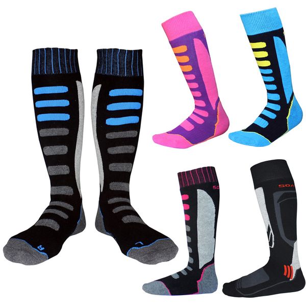 

soared winter thermal ski socks thicken warm sports snowboarding cycling skiing hiking socks leg warmer for men women, Black