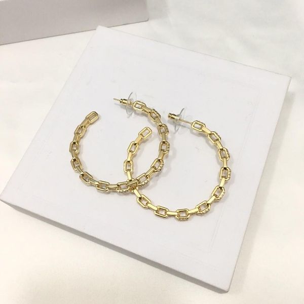 

selling explosion-proof round chain diamond earrings designer earrings luxury designer jewelry women earrings, Golden