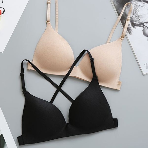 

bralette bras push up bra wire bralette back cross straps one piece wire bras for women seamless underwear women, Red;black