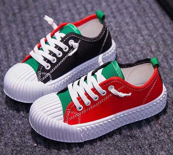 

лучшие качества классический sneaker chaussures enfants мода смарт тройные ботинки малышей платформы кожаных ботинок воздушных chaussures sh, Black;red