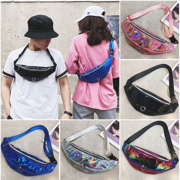 

2019 laser waist fanny pack belt bag travel hip bum bag small purse chest pouch