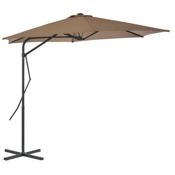 

outdoor umbrella with steel pole 300 cm taupe gray garden sets