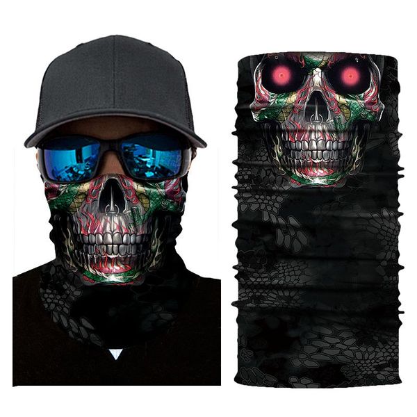 

3d digital print mask serie wild mask outdoor scarf horse riding wild magic scarf (ac155, Black