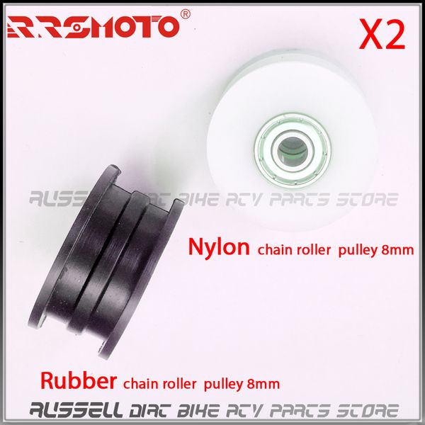 

nylon rubber quality chain pulley roller tensioner 8mm for atv quad 420 428 520 chain motorized dirt pit bike go kart motorcycle