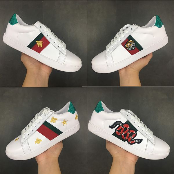 

With Box 2019 Italy Designer Ace Bee Stripes Shoes Men Women Luxury Embroidery Casual Trainers Shoes Chaussures Pour Hommes Ladies Sneakers