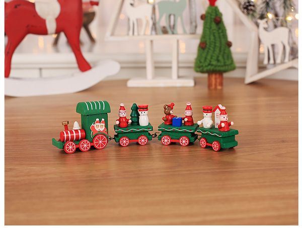 

новая версия рождественское украшение поезда многоцветный рождественское деревянное поезд творческий рождественский подарок для малыша подар