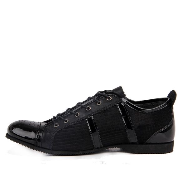 

sail-lakers black leather men 's casual shoes