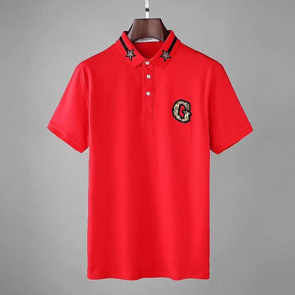 

19 весна и лето новый европейский и американский бренд прилив выгравированы тонкий мужская вышивка мода удобная мягкая дикая рубашка поло, White;black