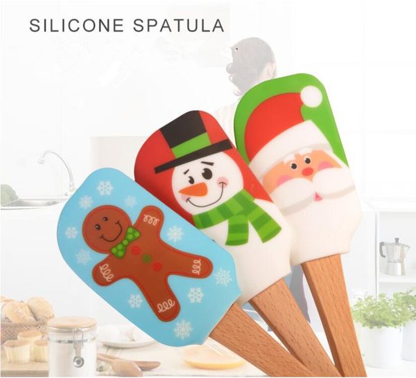 

christmas silicone spatula cream butter cake spatula mixing batter scraper brush butter mixer cake brushes baking kitchen tools txy 002