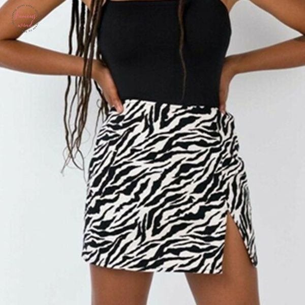 

повседневная женская мини-юбка с высокой талией leopard zebra print party clubwear повседневная короткая коктейльная одежда элегантные прямы, Black