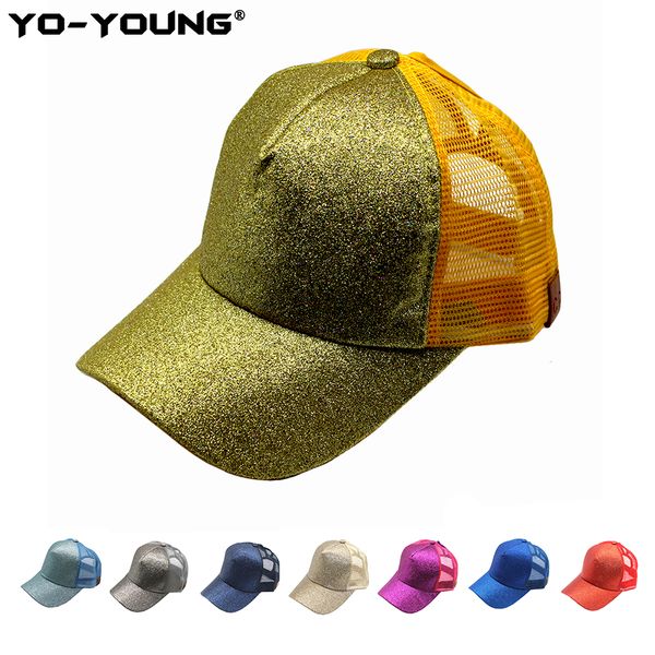 

yo-young 2019 ladies ponytail baseball cap women bun snapback summer hats simple solid casual sport caps drop shipping hat cap, Blue;gray