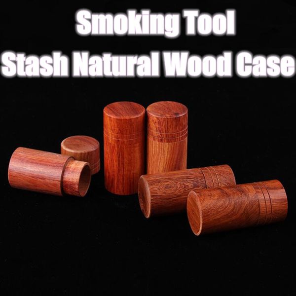 Mini Case legno naturale Stash Holder bagagli bottiglia portatile scatola fatta a mano Jar Design innovativo per la sigaretta alle erbe pillola strumento di fumo di tabacco