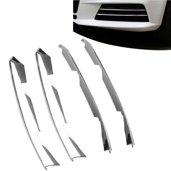 

4pcs abs chrome front fog light lamp cover stripe trim for a4 b9/9l 16-17