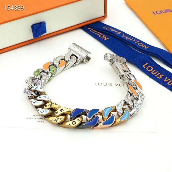 

brand bracelet fashion men jewelry stainless steel luxury bangles designer pulseiras letter bracelets for man with gift box, Golden;silver