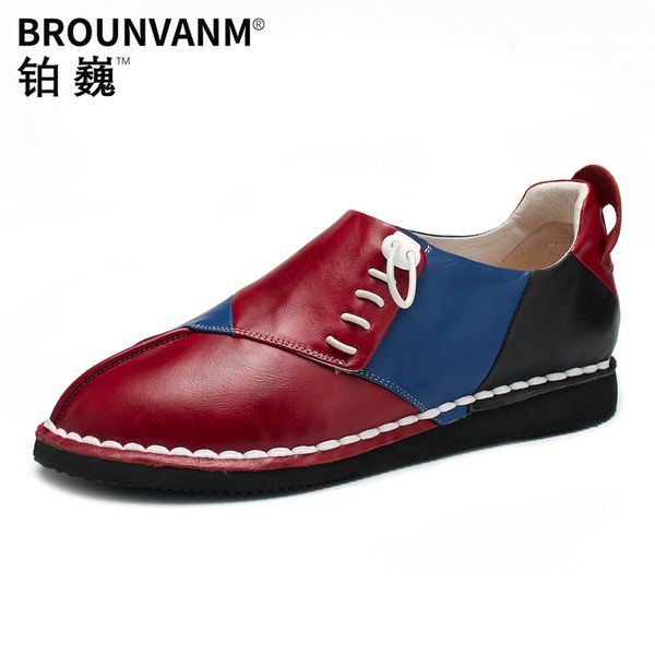

personality colour casual shoes mens fashion genuine leather autumn winter british retro men shoes cowhide leisure male, Black