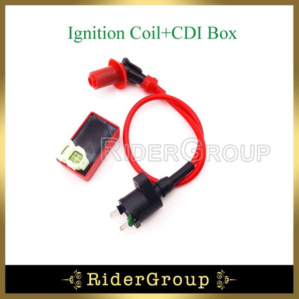 

red gy6 racing ignition coil 6 pins ac cdi box for chinese 50cc 125cc 150cc moped scooter atv quad go kart