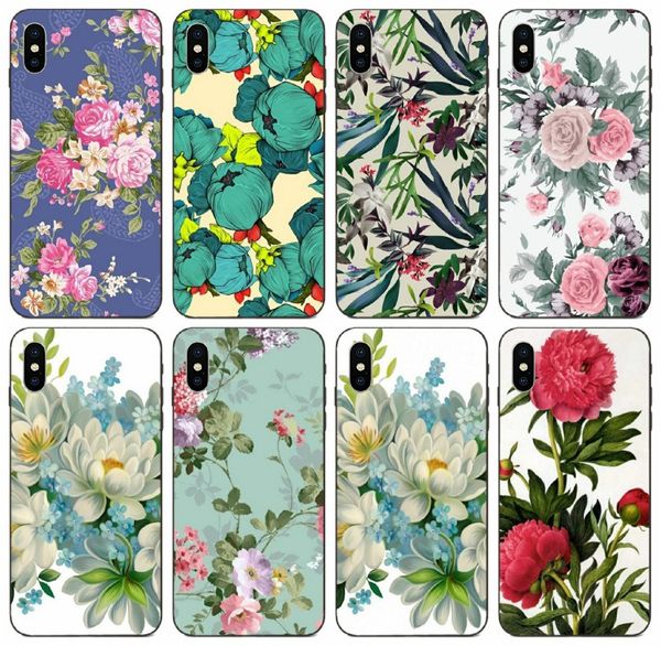 

[tongtrade] colorful pink flower peony case for iphone x xr xs 11 pro max 8 7 6s 5s plus samsung a8 huawei y9 p30 pro lg k4 wholesale case