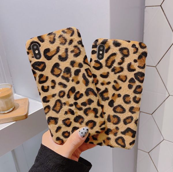 

fashion wild leopard grain pattern cell phone case print imd for iphone 6 7 8 plus xs max xr flannelette soft cove