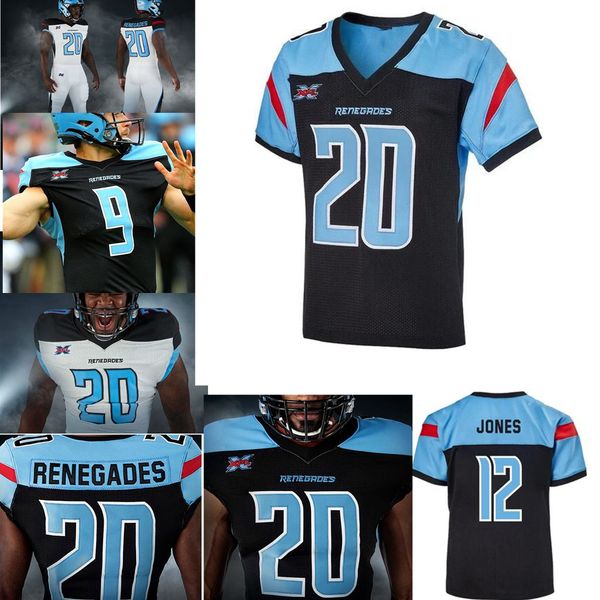 

2020 renegades xfl football jerseys mens freddie martino jersey flynn nagel donald parham sean price tenny adewusi custom stitched, Black;red