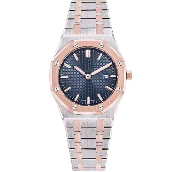

new designer 8 colors women 33mm blue face tick movement 2 pointer quartz stainless steel watch tick movement watches, Slivery;brown