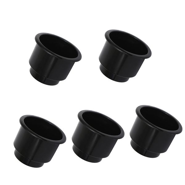 

5 pieces black center hole recessed cup drink holder for marine boat car rv