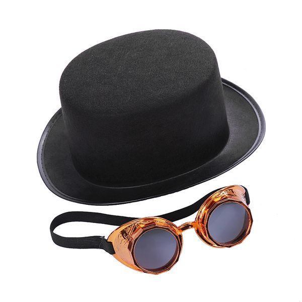 

новые женщины костюм партии реквизит hat урожай карнавал партии cosplay купольная bowler black hat стимпанк halloween party украшения