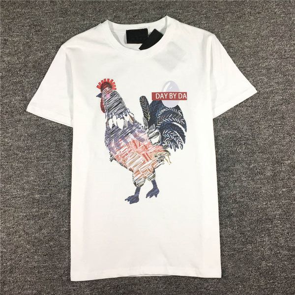 

mens t shirt men women cock print short sleeve fashion mens stylist casual round neck tees 2 colors, White;black