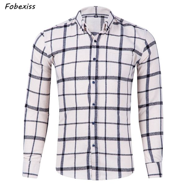 

men's dress shirt 2019 fashionable clothes long sleeve shirts cotton male social shirts business man plaid shirt casual slim fit, White;black
