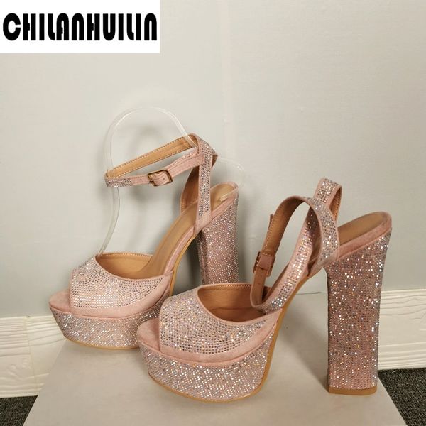 

ultra high heels women shoes pumps platforms bling crystal party wedding shoes woman prom quality women summer sandals, Black