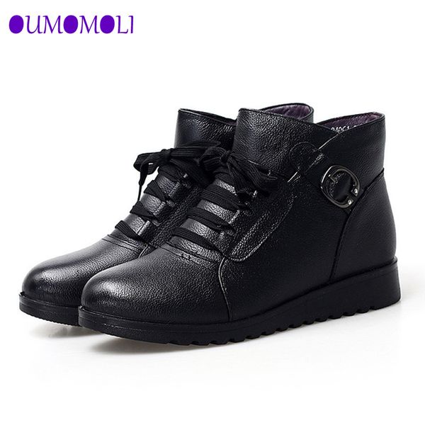 

winter mother cotton shoes plus velvet warm boots women winter boots snow zipper flat antislip women shoes j300, Black