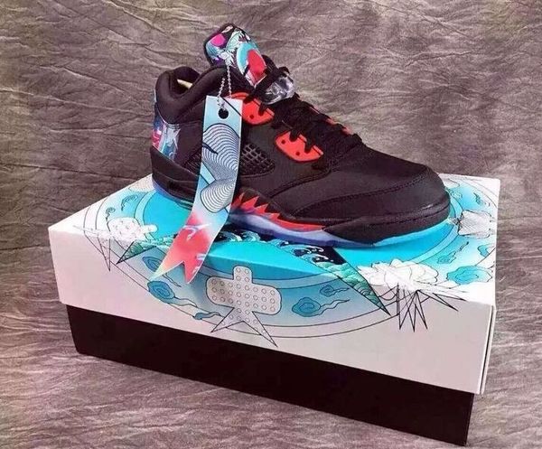 

low 5 cny chinese new year kite basketball shoes men women 5s low cny kite sports sneakers with box