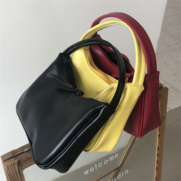 

2020 new solid color wild pu black underarm bag casual simple shoulder bag diagonal