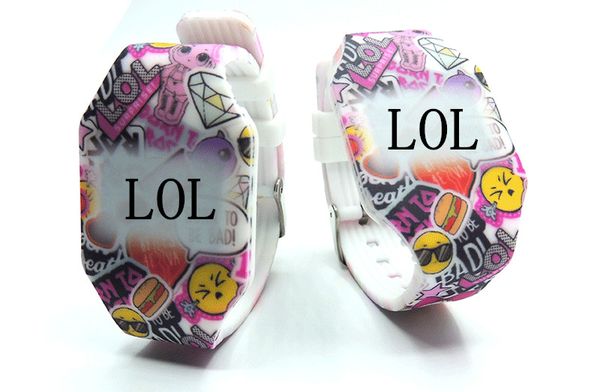 

новый красочный печати мультфильм кукла смотреть мода девушка электроника led со светлым временем наручные часы дети дети ювелирные изделия, Blue