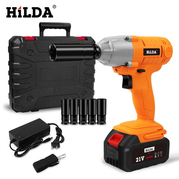 

hilda 21v cordless impact electric wrench brushless socket wrench hand drill installation power tools for car/suv wheel