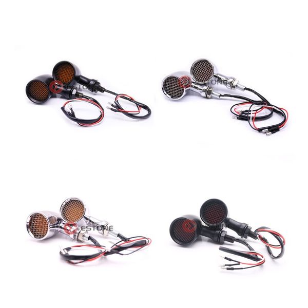 

retro grid motorcycle led turn signals brake running tail light