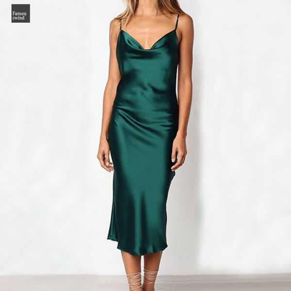 

women dress sling twill satin sleeveless sling off shoulder backless mid calf slim dress party dresses vestidos designer clothes, Black;gray