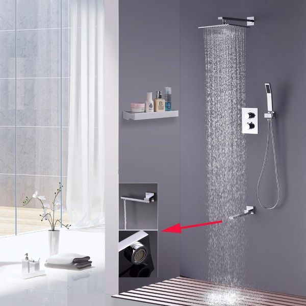 2019 Ceiling Mounted 10 Inch Head Thermostatic Shower Mixer Rain