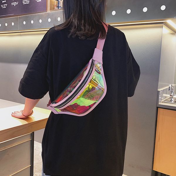 

radio luggage transparent single shoulder slant backpack women's bag 2019 new leisure baitao small backpack women's breast bag
