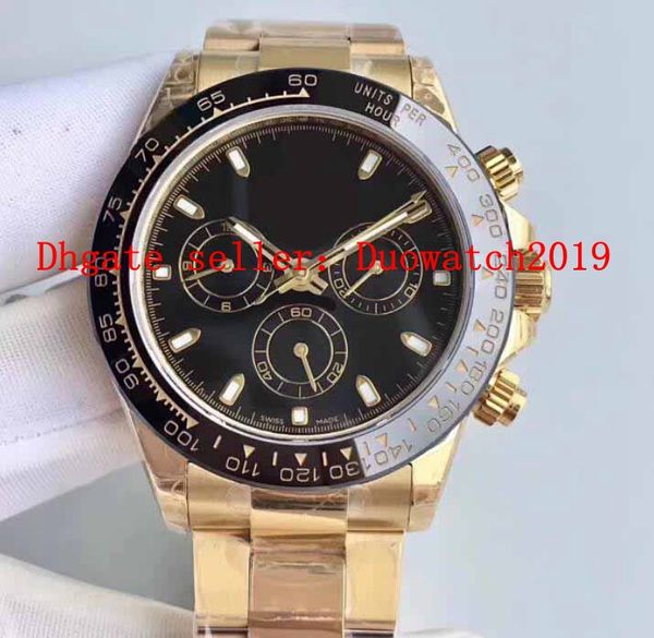 

40mm excellent mens automatic watches eta 7750 chronograph swiss movement men ceramic bezel valjoux crystal watch sport bp factory 18k wrist, Slivery;brown