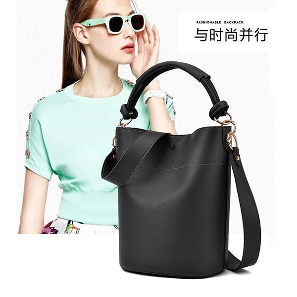 

european and american handbags ladies bags new wide shoulder strap bucket bags retro diagonal shoulder bag
