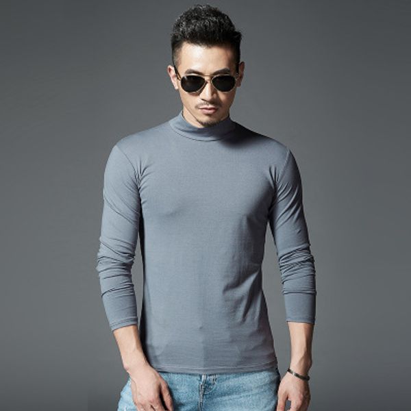 

mens designer long sleeve bottoming shirt youth solid color skinny 2020 spring and autumn new fashion trend style, White;black