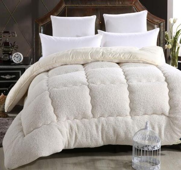 

wool lhair warm winter wool quilt thicken comforter/duvet/blanket lamb down fabric filling king queen size