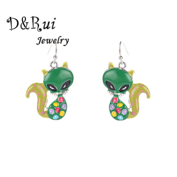 

enamel drop earrings hanging for women cute animal jewelry accessories fashion women's statement earrings 2018 new christmas, Silver