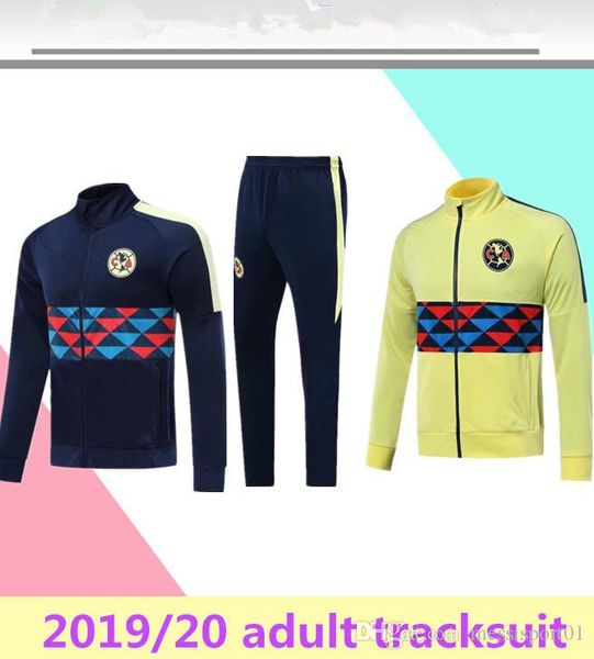 

2019 2020 mexico club america jacket training suit 19 20 guerron calderon castillo football cougar unam football jackets tracksuit set, Black
